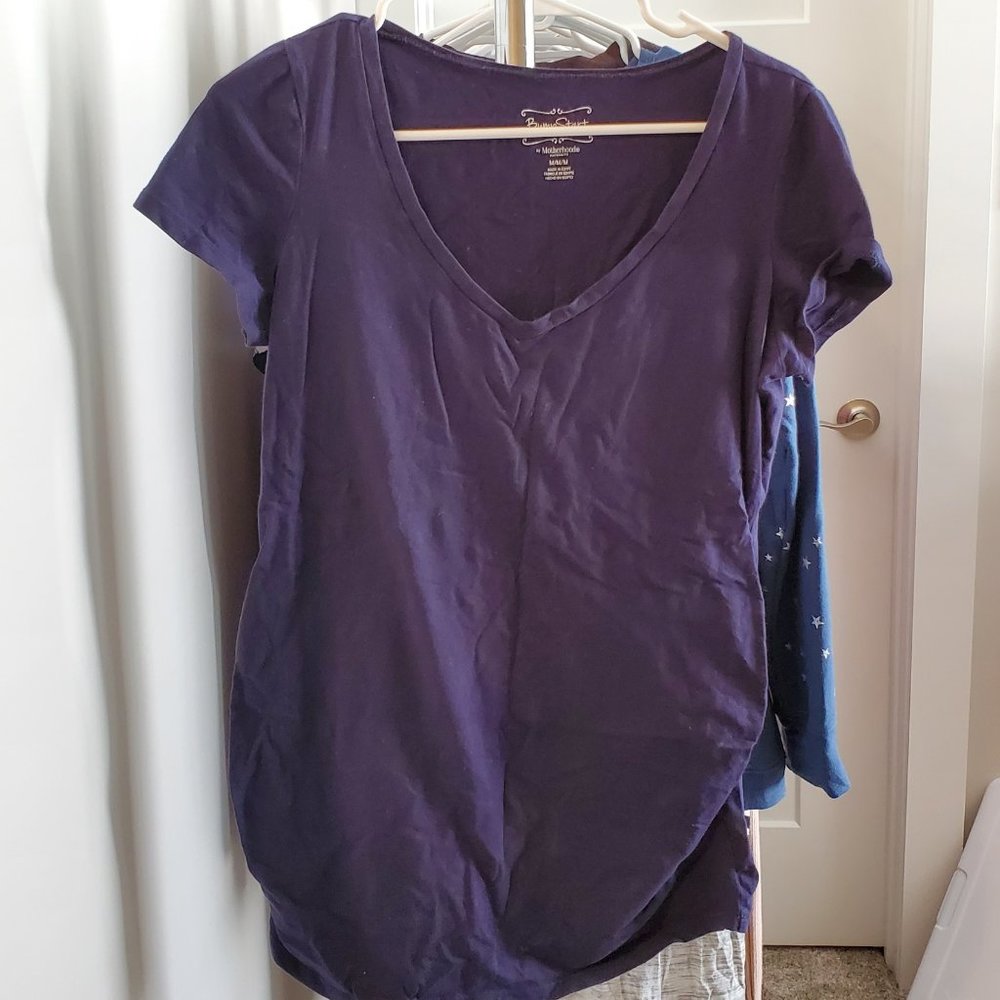 Bump Start by Motherhood Maternity Navy Top, Size M